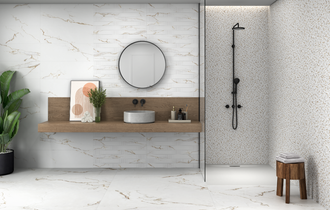 Faianta Emigres Alba Mat Gold PB RC Rectificata Mata 25 x 75 cm 8435361910248