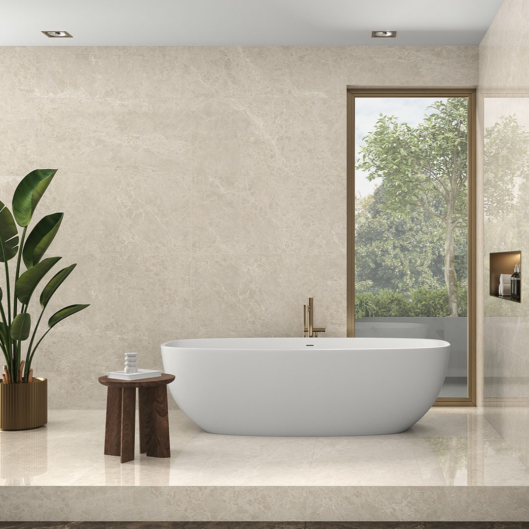 Gresie Emigres Cesar Pul Beige RC Rectificata Lucioasa 119 x 119 cm