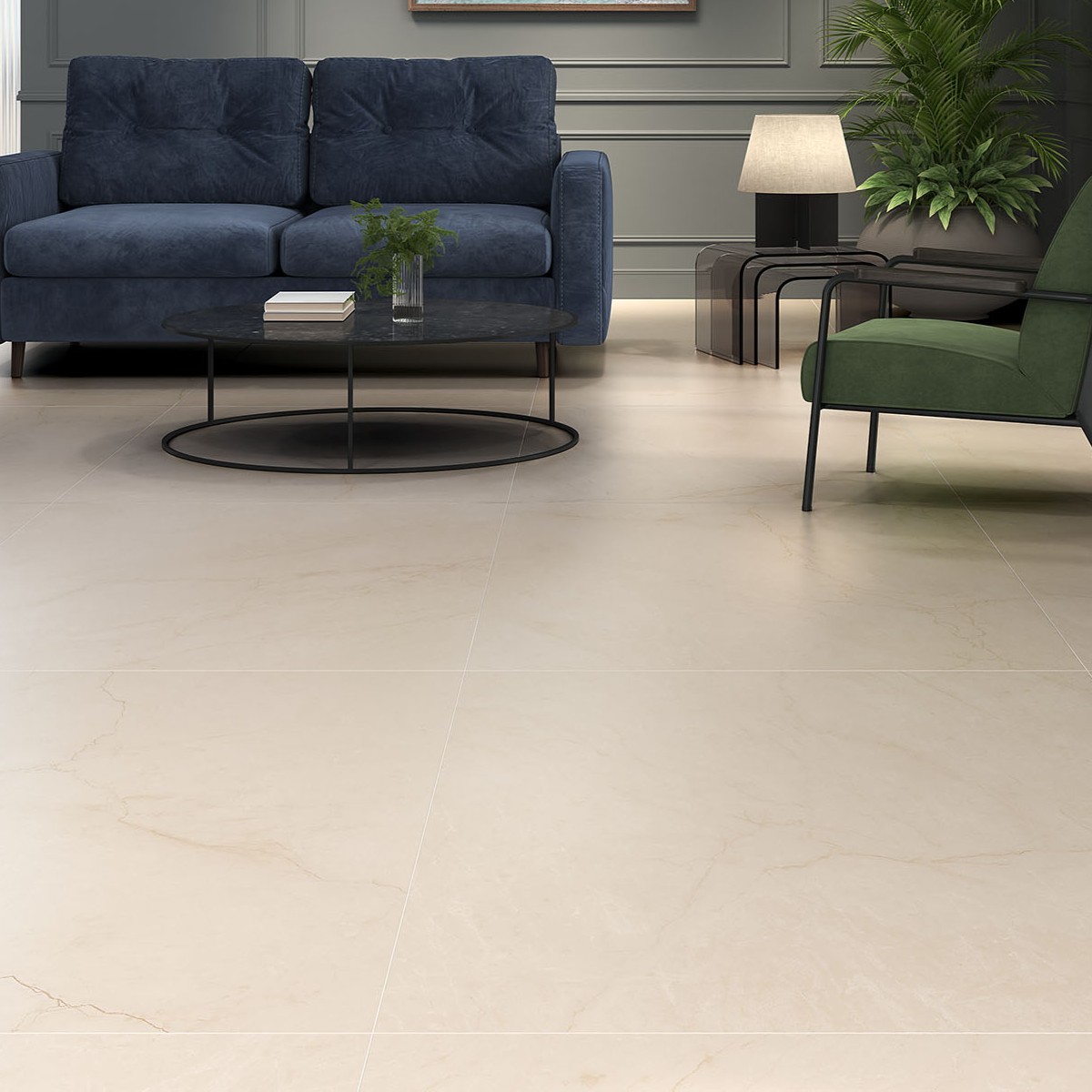 Gresie Emigres Portelanata Halo PM Crema Rectificata Mata 59 x 119 cm