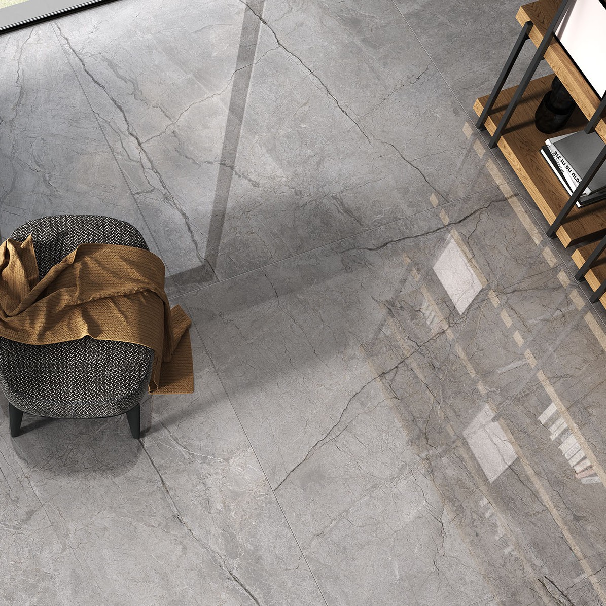 Gresie Emigres Tebas Pul Gris RC Rectificata Lucioasa 119 x 119 cm
