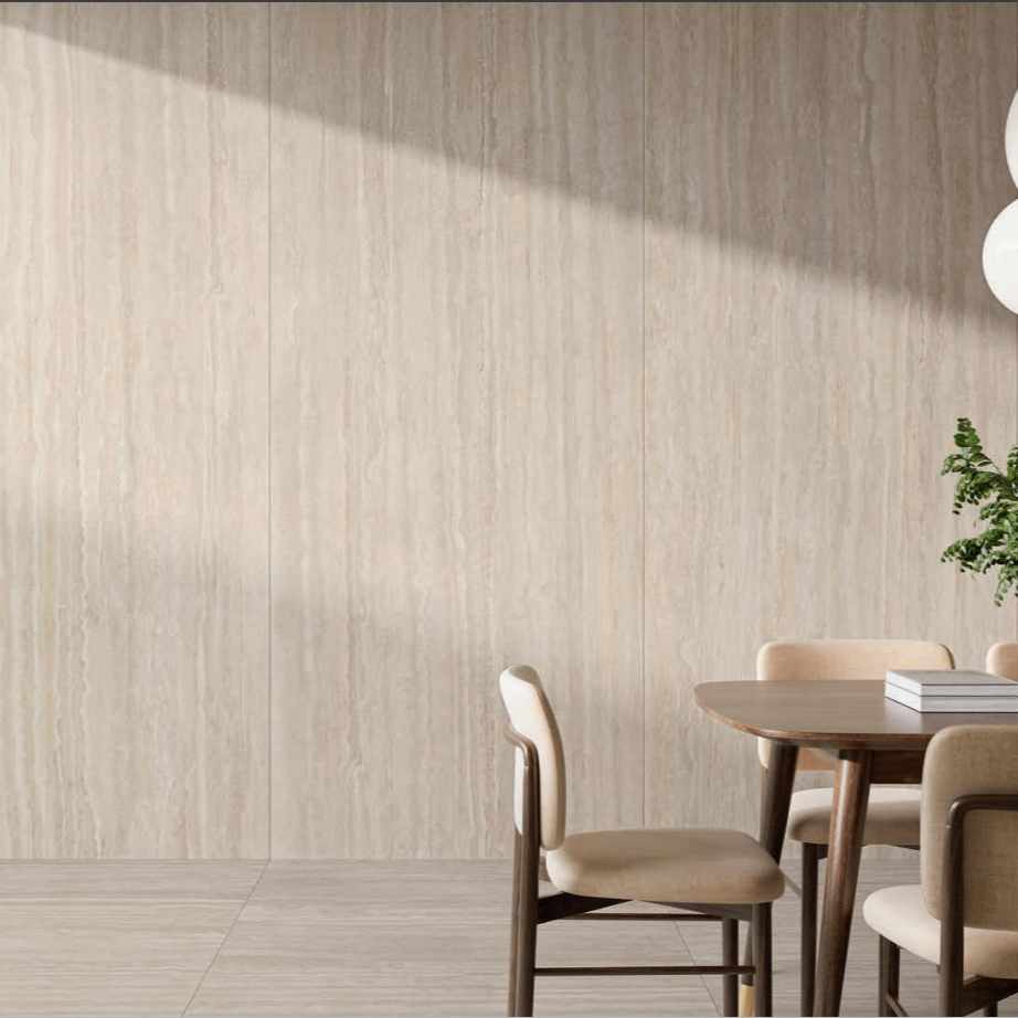 Gresie tip placa Alaplana Maxitech Athos Beige RC Rectificata Mata 120x280 cm grosime 6 mm