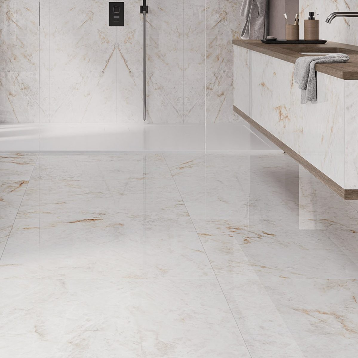 Gresie Fanal Chile White SShine RC Rectificata Lucioasa 120 x 120 cm