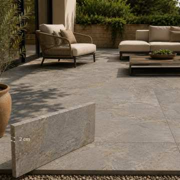 Gresie Alaplana Rectificata  Surat Portelanata  Gri  RC MT 60x90x2 cm 