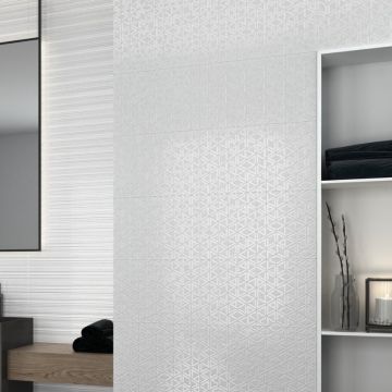 Faianta Emigres Textil Bag Blanco Rectificata Lucioasa 20 x 60 cm