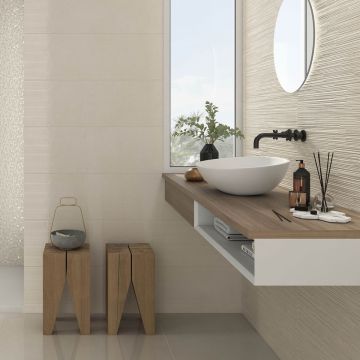 Faianta Emigres Dec Hit Beige PR RC Rectificata Lucioasa 25 x 75 cm 8435361906302