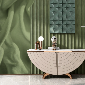 Riflaj decorativ de perete Velluto Green Secret Garden, Acustic 60 x 270 cm