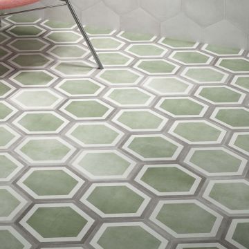 Gresie Durstone DEC Cementine Pisa Aqua Mata 23x27 cm, forma hexagonala