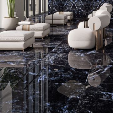 Gresie Fanal Chile Black SShine RC Rectificata Lucioasa 60 x 120 cm