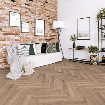 Parchet laminat stejar 8 mm Kronotex Herringbone ton mediu D3766