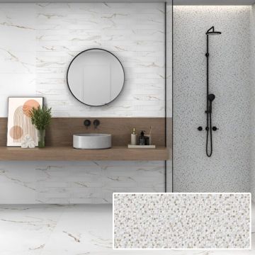 Faianta Emigres Mos Alba Mat Gold PB RC Rectificata Mata 25 x 75 cm 8435361910248