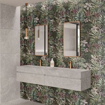 Faianta Durstone Flower Black RC Rectificata Mata 60 x 120 cm