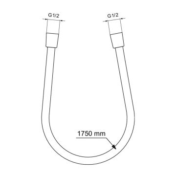 Furtun de dus Ideal Standard IdealFlex, argintiu 175 cm