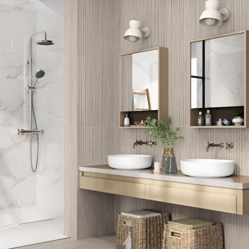 Faianta Emigres Timber Panel Greige PB RC Rectificata Mata 40 x 120 cm 8435361910941