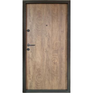 Usa exterior apartament Naturen Ingresso 1 model V13, antiefractie si izolata fonic, finisaj PVC pecan exterior/alb interior