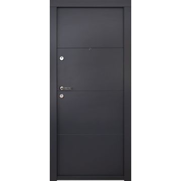 Usa intrare apartament, metalica, izolata fonic, cu sistem antiefractie, gri antracit, Naturen Ingresso 1 model L3