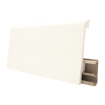 Plinta parchet polimer 80 mm Alb Mat cu sina de perete 2 ml