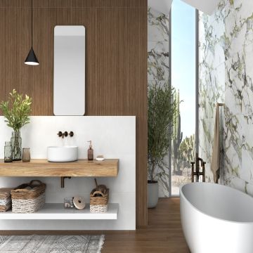 Faianta Emigres Timber Panel Nogal PB RC Rectificata Mata 40 x 120 cm 8435361910934