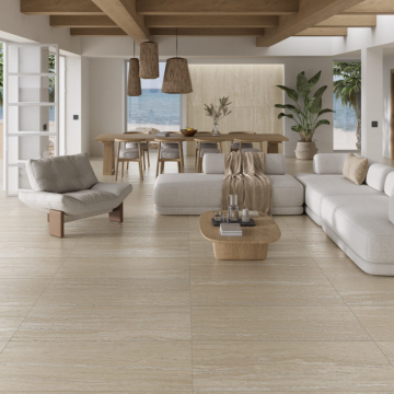 Gresie Fanal Travertino Beige 3DSoft RC Rectificata Satinata 60 x 120 cm