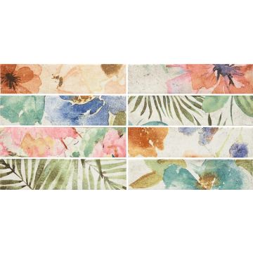 Gresie tip decor Durstone Imagine Tropic Portelanata Lucioasa 6x25 cm