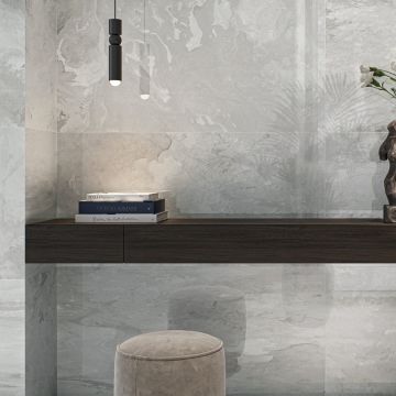 Gresie Alaplana Portelanata Urano Grey RC Rectificata Lucioasa 60x120 cm 