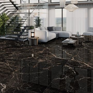 Gresie Fanal Windsor Black NPLUS 120x120 cm Rectificata Lucioasa