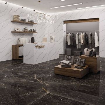 Gresie Fanal Windsor Black RC Rectificata Lucioasa 60 x 120 cm