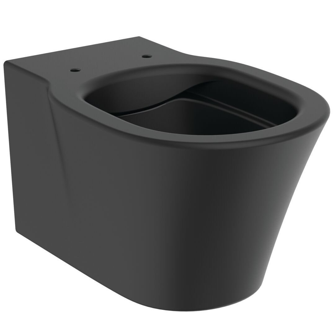 Vas WC suspendat Ideal Standard Connect Air Rimless 36x54 cm negru mat, evacuare orizontala