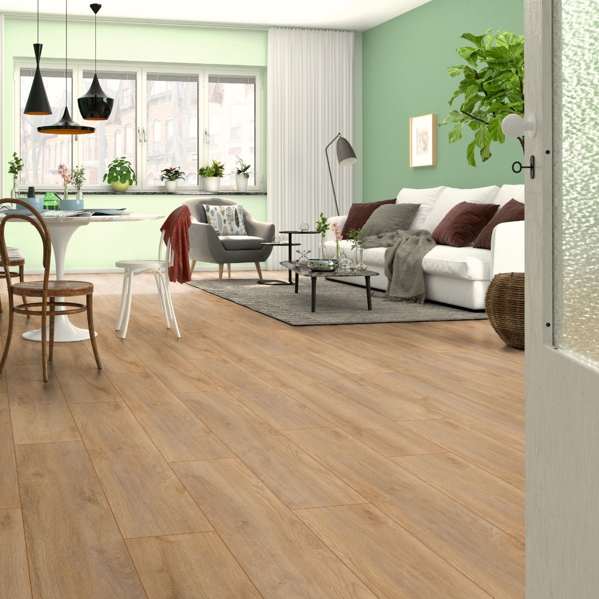 Parchet laminat stejar natur 8 mm Superior Advanced Plus ton mediu D4954