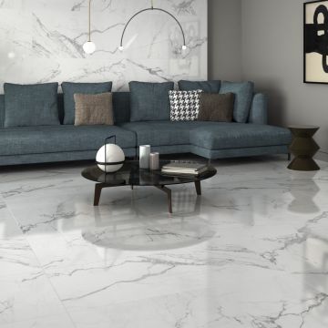 Gresie Emigres Alba Pul Gris RC Rectificata Lucioasa 59 x 119 cm