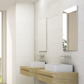 Faianta Fanal Albi Blanco Flor RC Rectificata Mata 31.6 x 90 cm