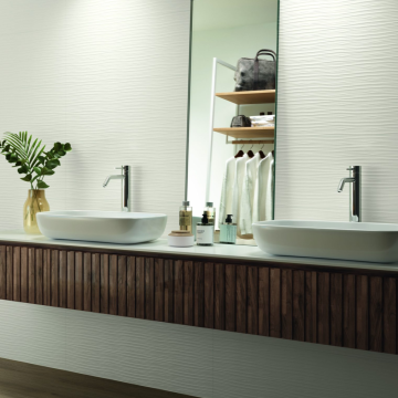 Faianta Fanal Albi Blanco Relieve RC Rectificata Mata 31.6 x 90 cm