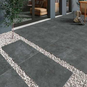 Gresie  Alaplana Rectificata Amalfi Portelanata  Antracita  RC MT 60x90x2 cm 
