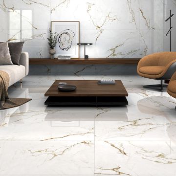 Gresie Emigres Alba Pul Gold RC Rectificata Lucioasa 59 x 119 cm