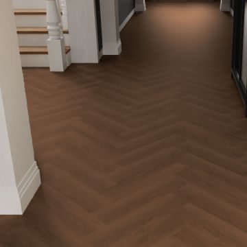 Parchet SPC Herringbone Bigger5 Lion 7 mm Stejar ton inchis REAFCL003