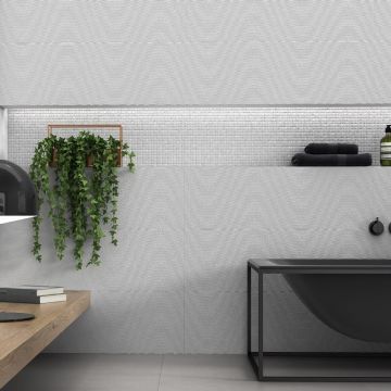 Faianta Emigres Curve Hardy Blanco PB RC SAT 25 x 75 cm