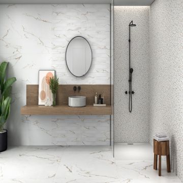 Faianta Emigres Alba Mat Gold PB RC Rectificata Mata 25 x 75 cm 8435361910231