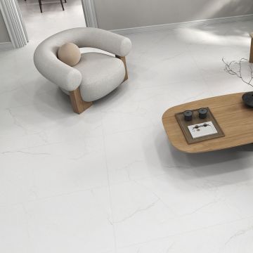 Gresie Emigres Portelanata Halo PM Blanco Rectificata Mata 59 x 119 cm