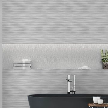 Faianta Emigres Dec Neutral Gris PB RC Rectificata Satinat 40 x 120 cm