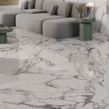 Gresie Fanal Opera White NPlus RC Rectificata Lucioasa 120 x 120 cm