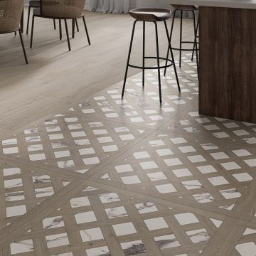 Gresie Fanal DEC Opera White 3DSoft RC Rectificata Satinata 90 x 90cm