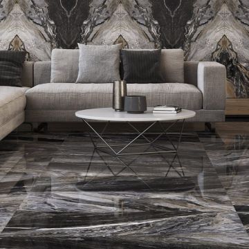 Gresie Fanal Orobico Black SShine RC Rectificata Lucioasa 60 x 120 cm