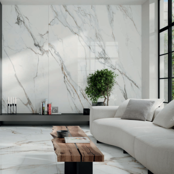 Gresie tip placa Alaplana Maxitech Paonazzo White RC Rectificata Lucioasa 120x280 cm grosime 6 mm