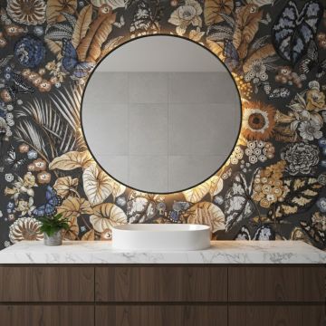 Gresie Fanal DEC Hydra Black SShine RC Rectificata Lucioasa 90 x 90 cm