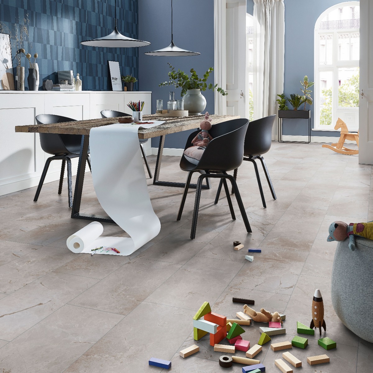 Parchet laminat marmura 8 mm Kronotex Mega Plus ton mediu D3000