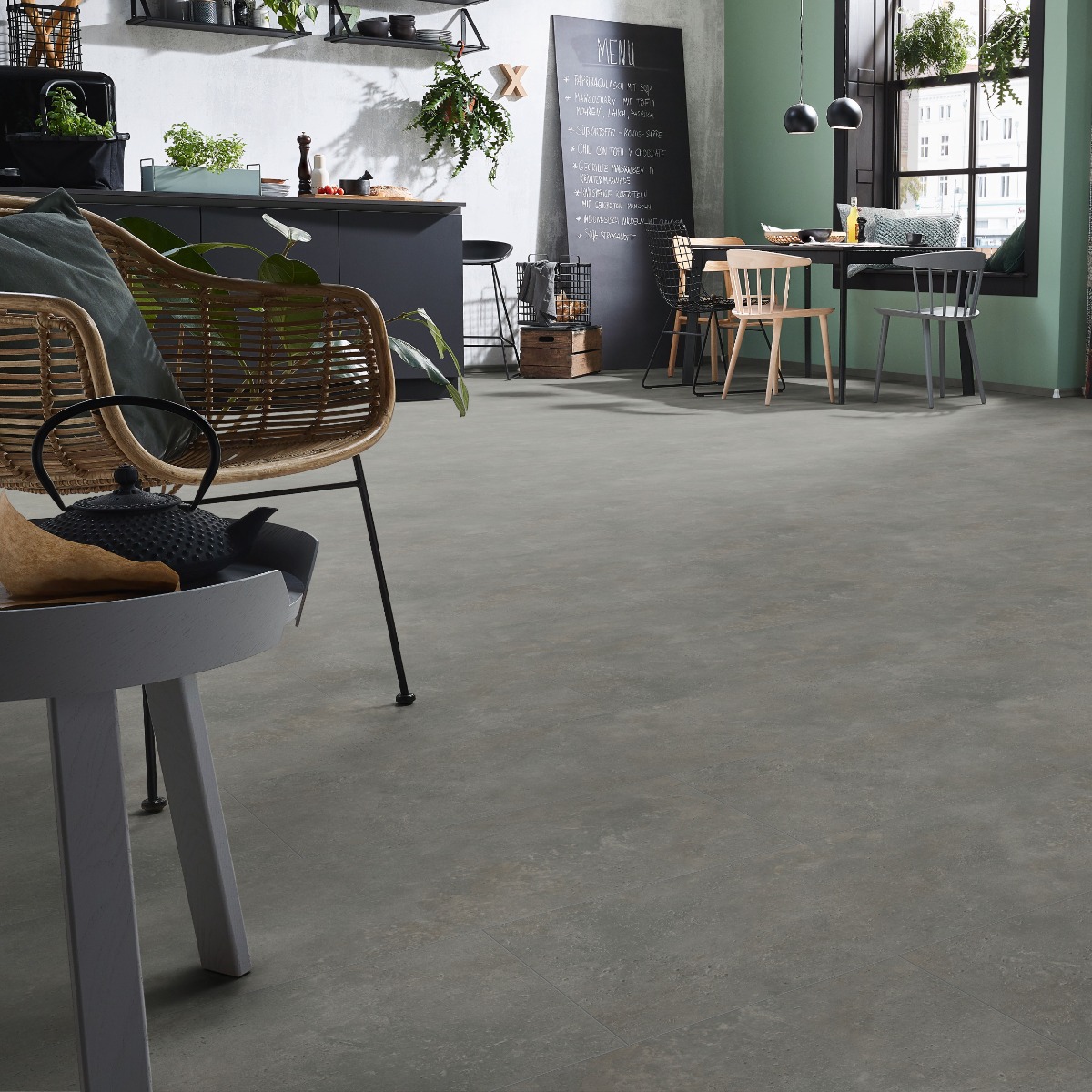 Parchet laminat Kronotex Mega Plus 8 mm Ciment ton inchis D4680