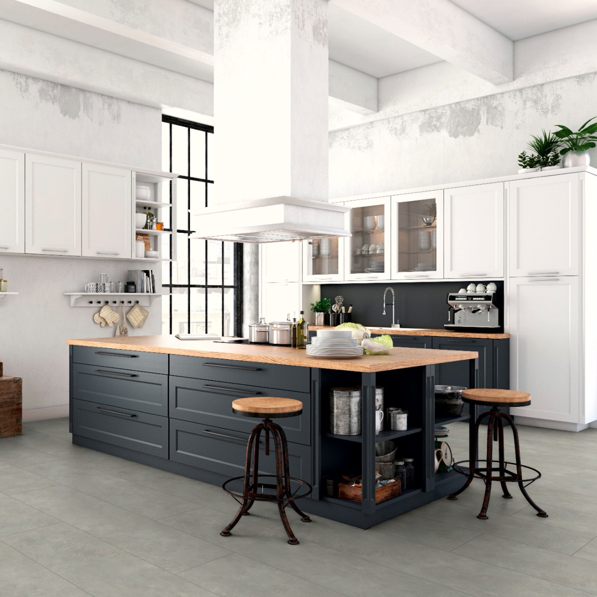 Parchet laminat stejar 8 mm Kronotex Mega Plus Ciment ton mediu D4682