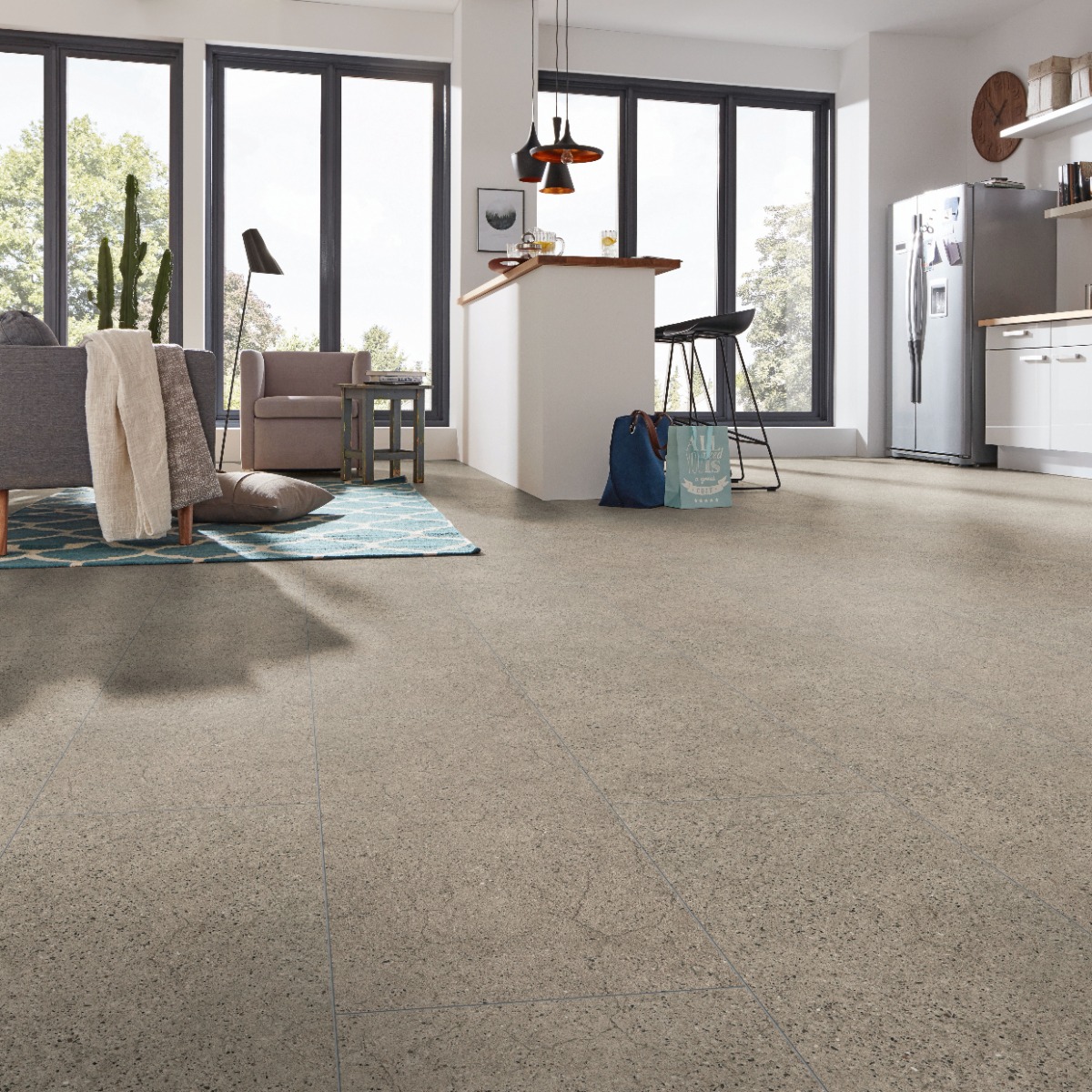 Parchet laminat ciment Kronotex Mega Plus 8 mm ton mediu D80092