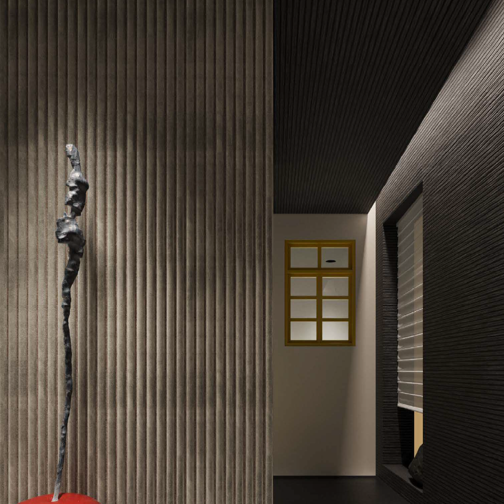 Riflaj decorativ de perete Velluto Golden Sand, Acustic 60 x 270 cm