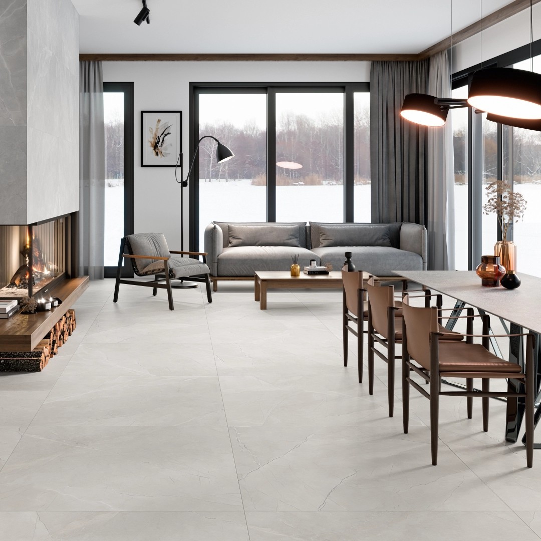 Gresie Alaplana Portelanata Dalkey Perla RC SAT 60x120 cm