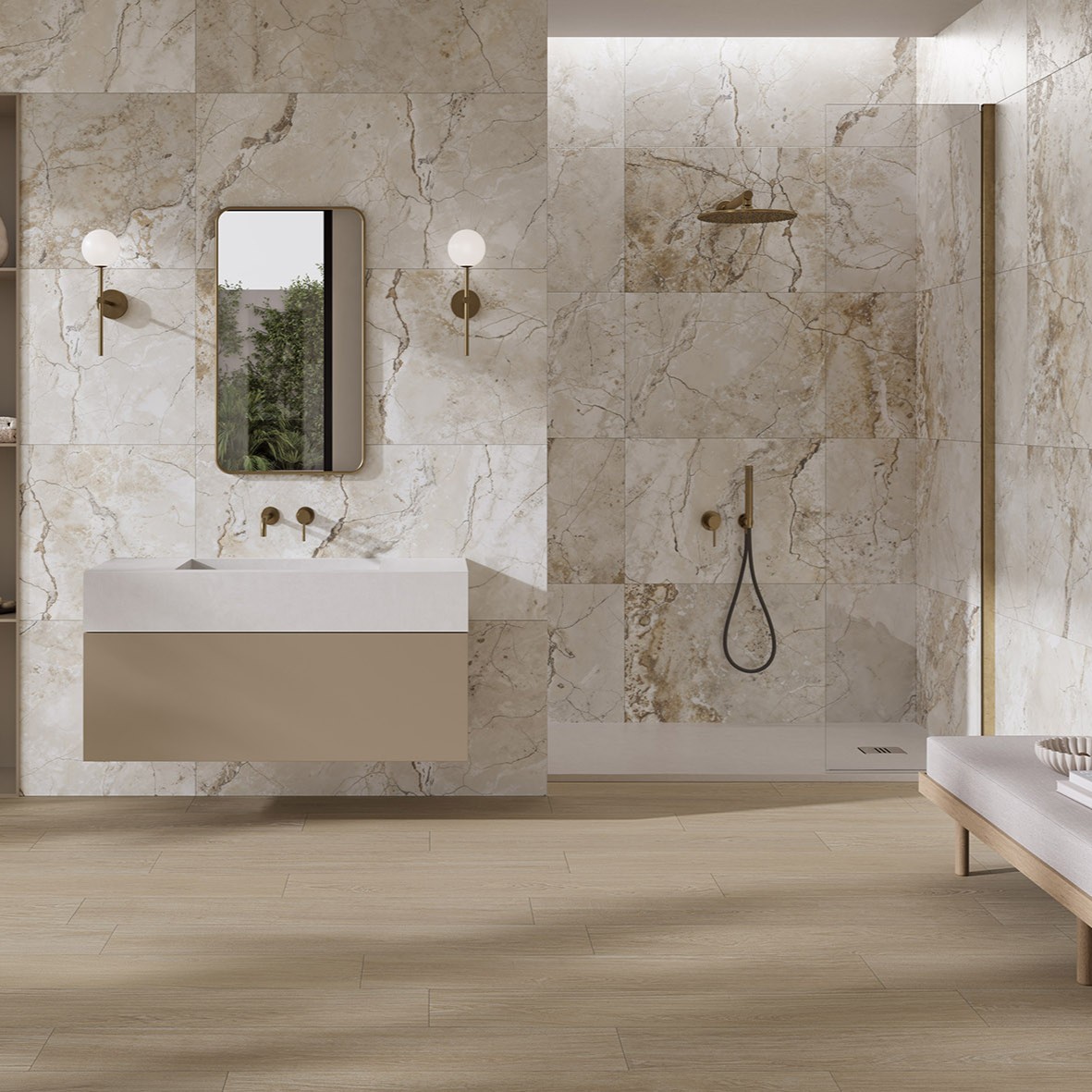 Gresie Fanal Golden Mist SShine RC Rectificata Lucioasa 60 x 120 cm